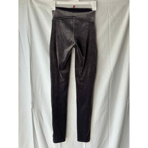 Spanx Crushed Velvet Legging in Dark Grey Size Small - Picture 2 of 2